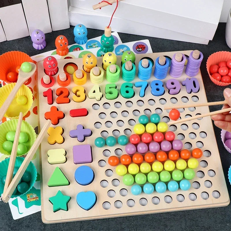 Kids Educational Toys  Montessori Wooden Puzzle Board